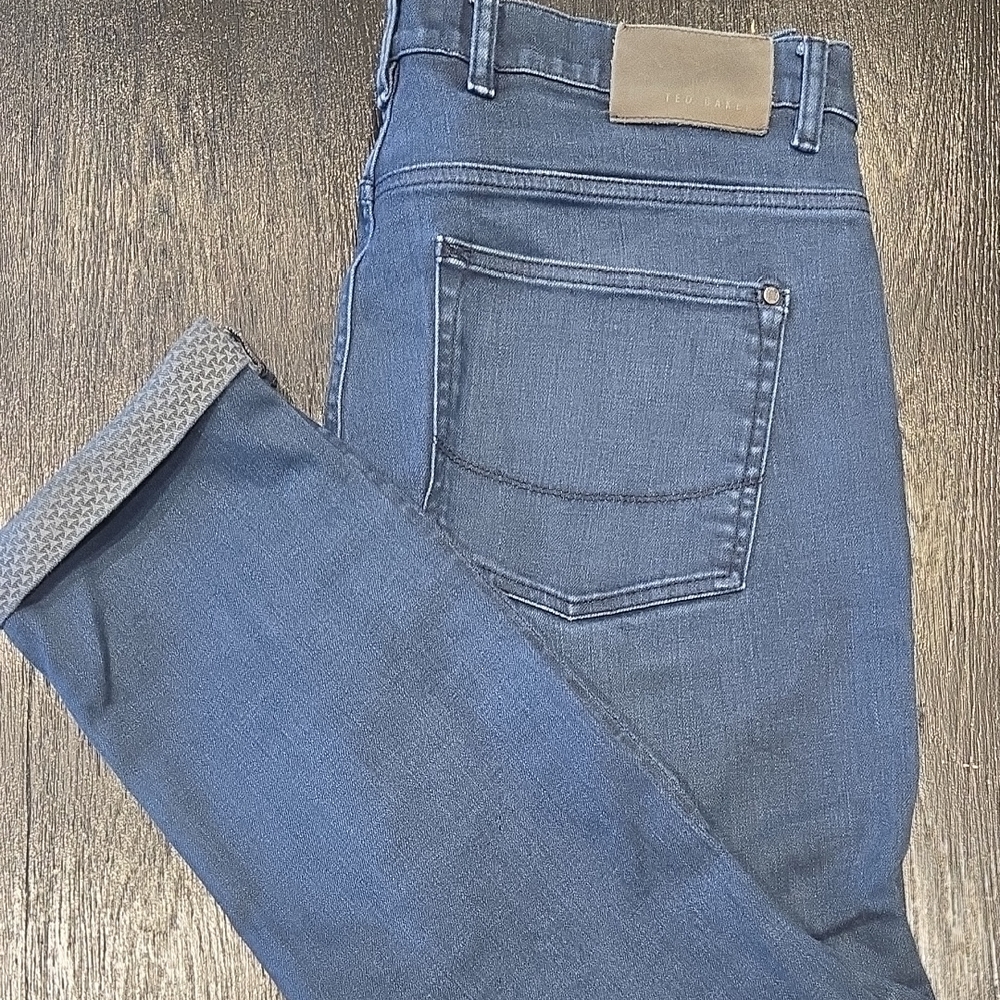 Ted Baker Men's Denim Slim Jeans with Contrast Cuff